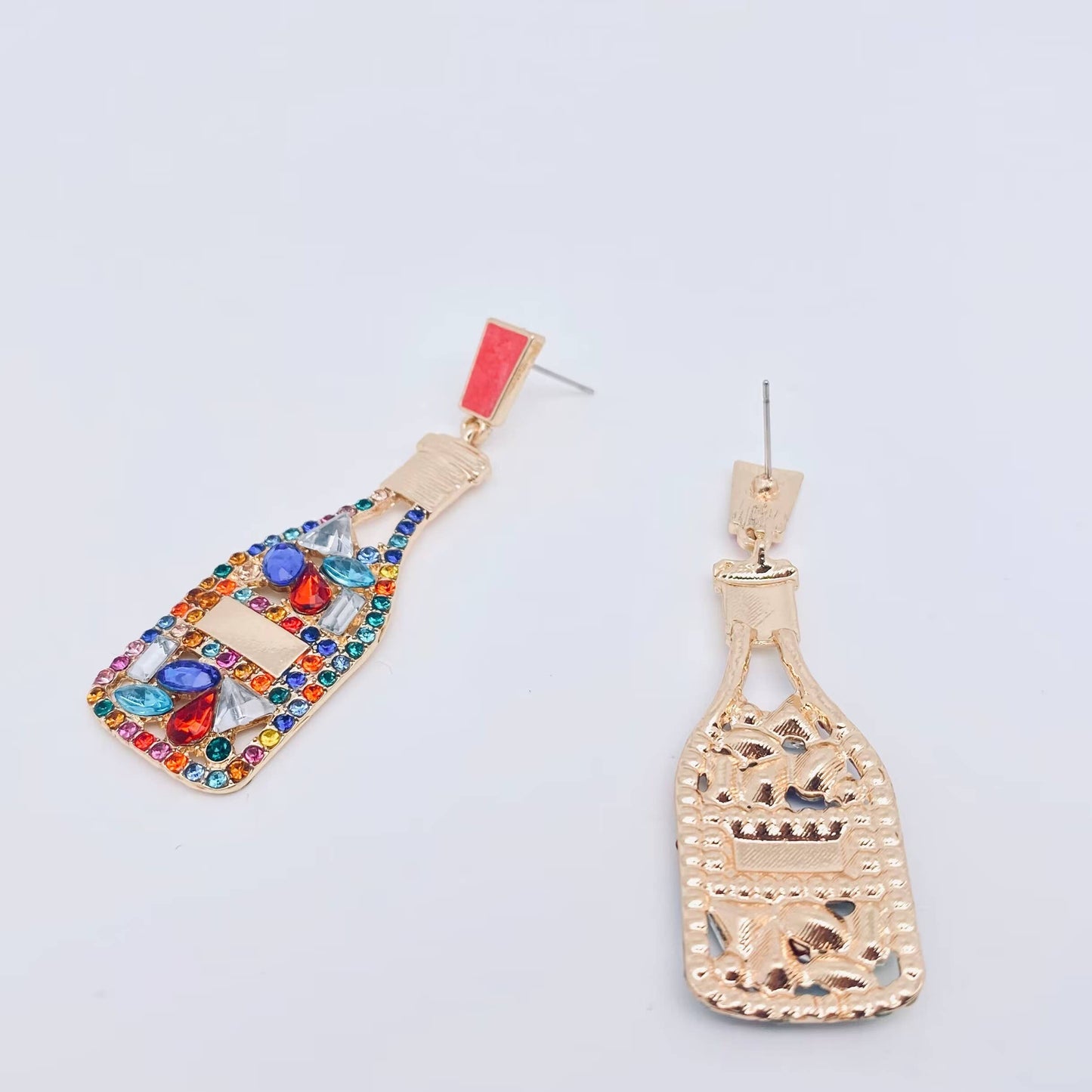 Rhinestone Bottle Stud Earring