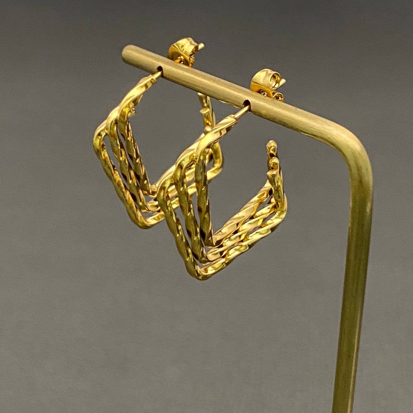 Three Layer C-Shaped Earrings