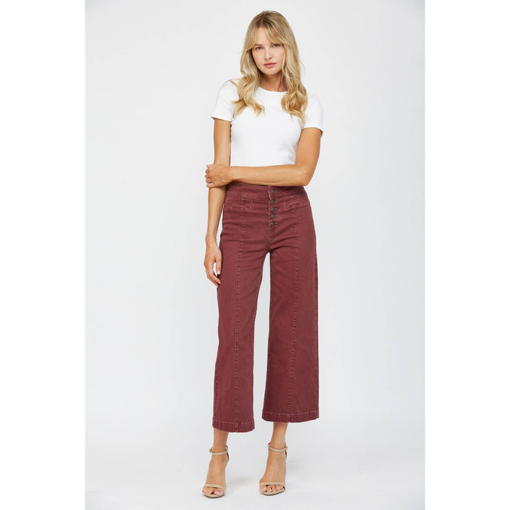 Rouge High Rise Wide Crop Leg Mica Jeans