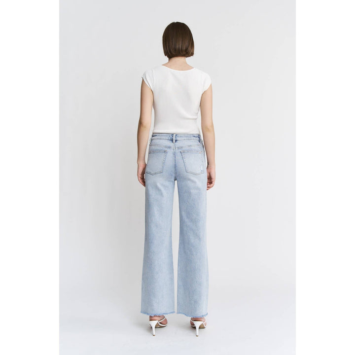 Pearl Detail High Rise Wide Mica Jeans